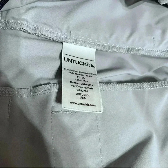 Untuckit Pants Straight Fit Men Sz 38 x 32 Gray - Picture 6 of 10